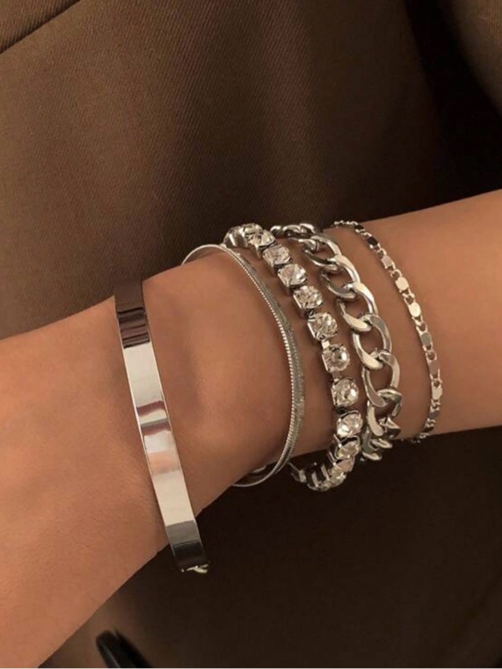 Sterling Silver Multi-Style Bracelet Set - Silver - Picture 2 of 5